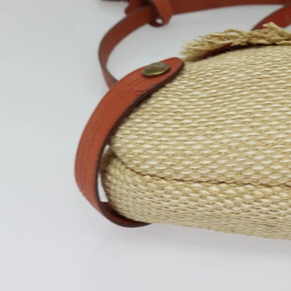 BURBERRY Blue Label Shoulder Bag Straw Beige Auth 123677 - Picture 12 of 15